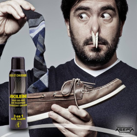 AKILEINE LIQ BOMB STAND NOIR 14 | Spray 3 en 1 para pies y calzado
