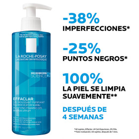 EFFACLAR · GEL LIMPIADOR PURIFICANTE 400 ml | Limpieza suave y eficaz para piel grasa o con acné