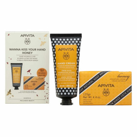 APIVITA Pack Wanna Kiss Your Hand Honey – Crema de Manos + Bálsamo Labial