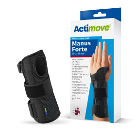 ACTIMOVE · MUÑEQUERA ESTABILIZADORA MANO IZQUIERDA · MANUS FORTE · Talla S/M · Color Negro