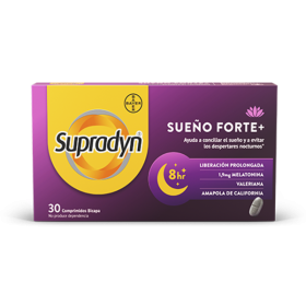 SUPRADYN · SUEÑO FORTE+ 30 comprimidos – Melatonina, Triptófano y Extractos Naturales